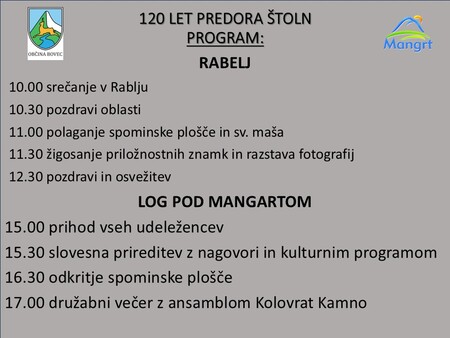 120 LET PREDORA ŠTOLN – druga stran